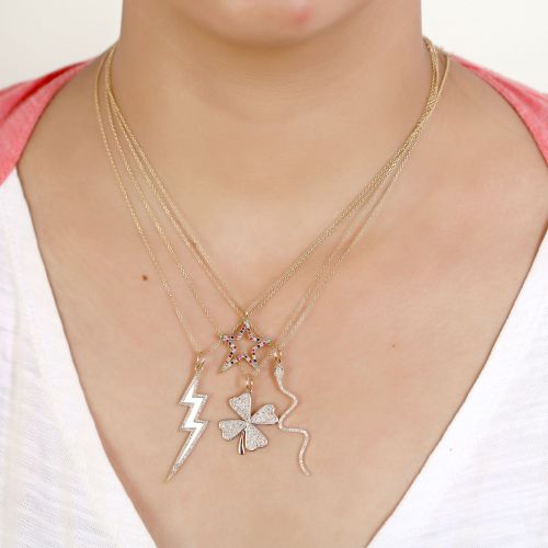 Multi Sapphire Star Pendant 19x20mm