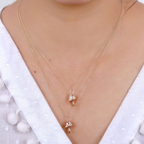 Diamond Mushroom Pendant