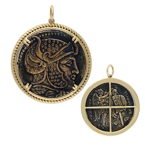 Diamond Brass Coin Pendant