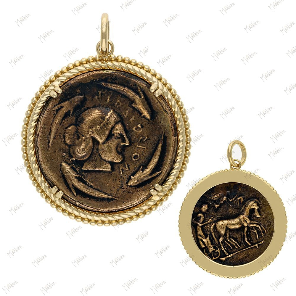 Diamond Brass Coin Pendant