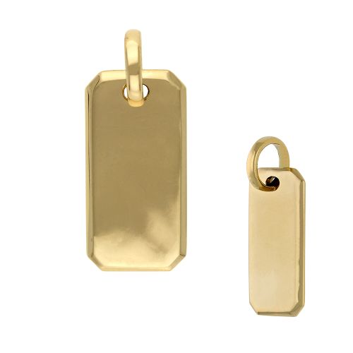 Solid Gold Dog Tag Pendant