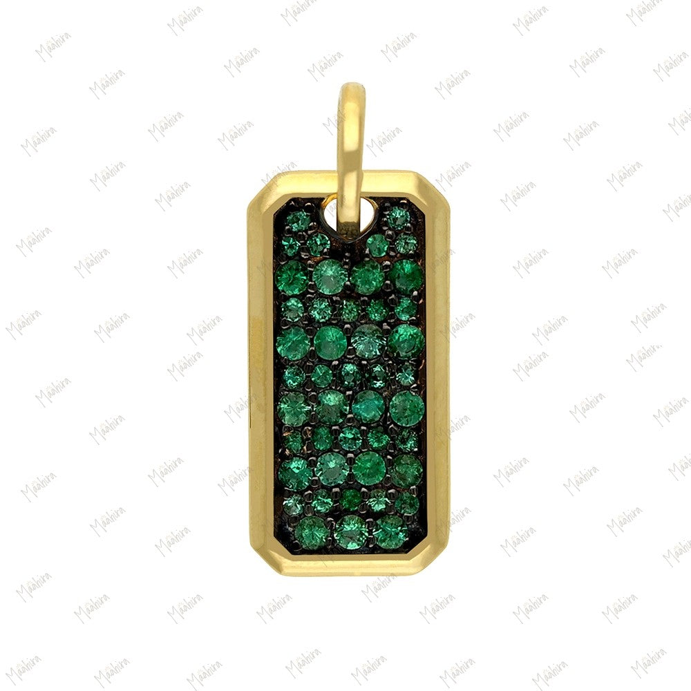 Emerald Rectangle Pendant 9x18mm