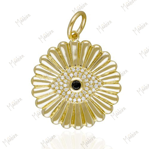 Diamond & Blue Sapphire Evil Eye Rays Pendant