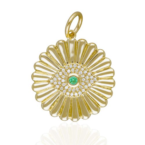 Diamond & Blue Sapphire Evil Eye Rays Pendant