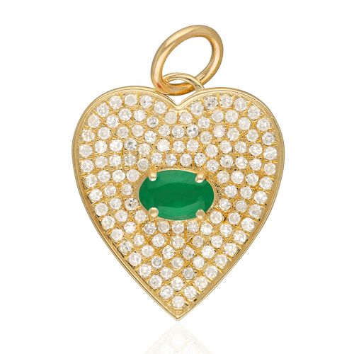 Diamond & Emerald Heart Pendant