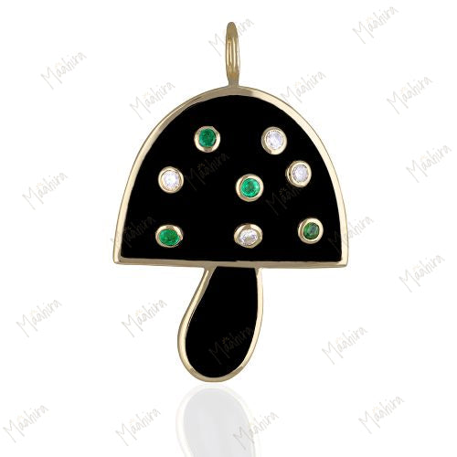 Lapis 8 Multicolor Collate Mushroom Pendant