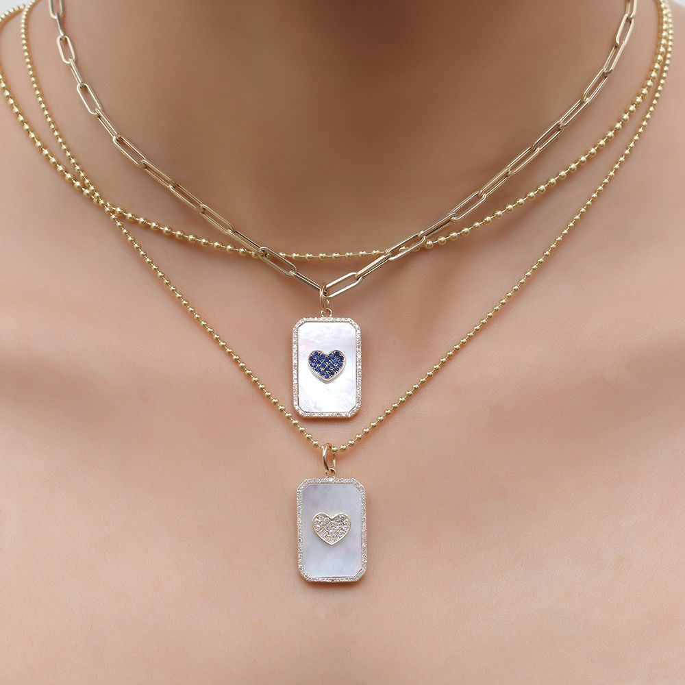 Mother of Pearl Pendant with Heart 24x10mm