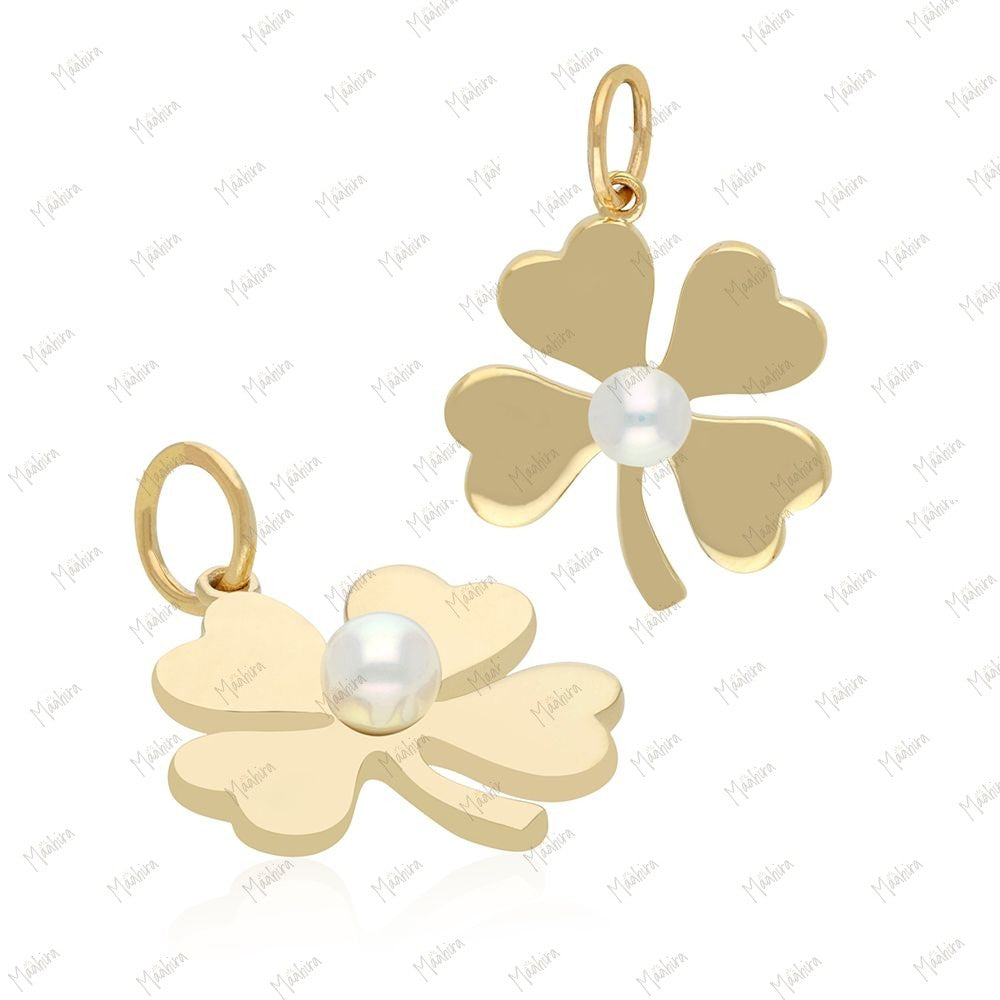 Pearl Clover Pendant 7x17mm