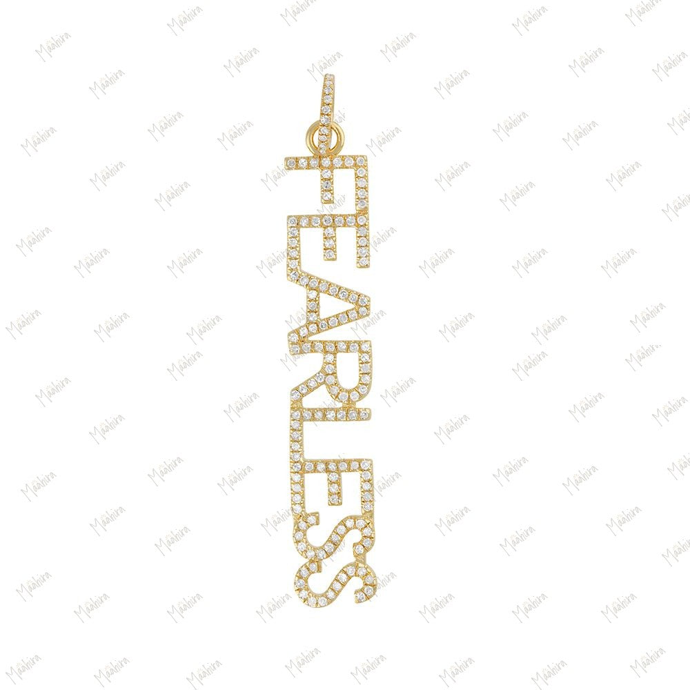 Diamond FEARLESS Word Pendant