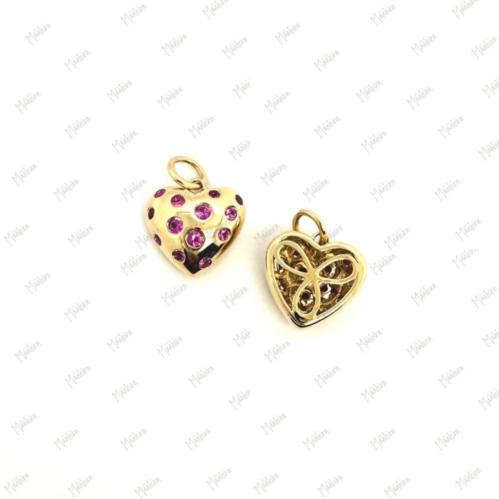 Blue Sapphire Heart Pendant 12.8x12mm