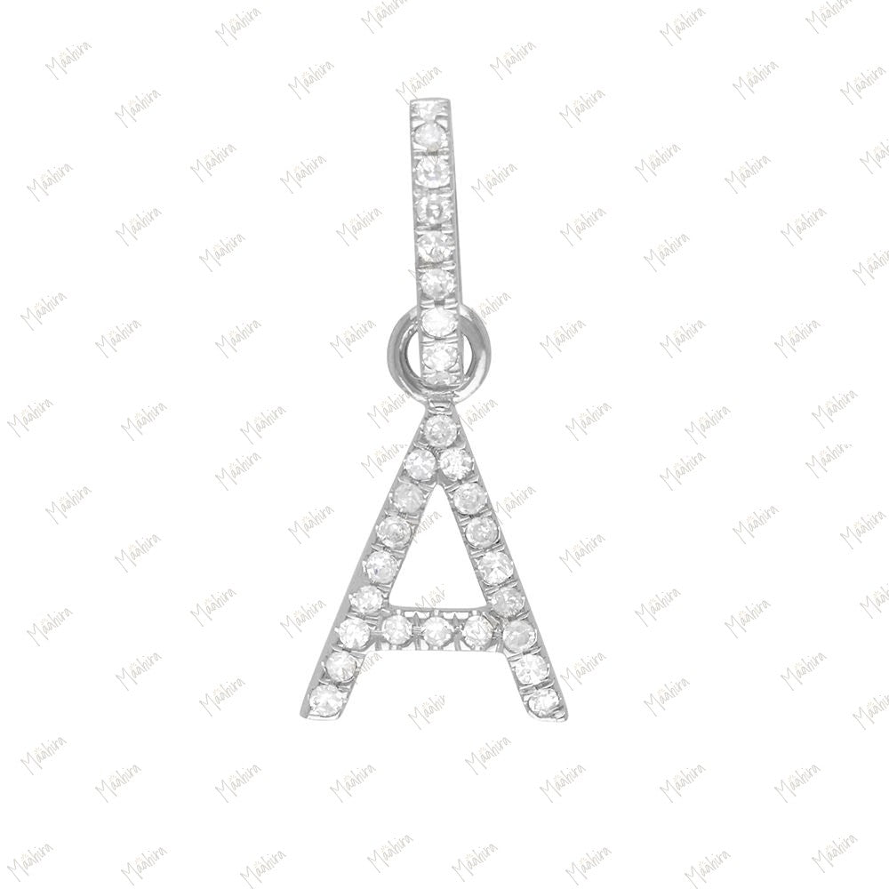 Diamond Initial Letter A Pendant with Clicker Lock 8.90x10mm, Lock 6x9mm