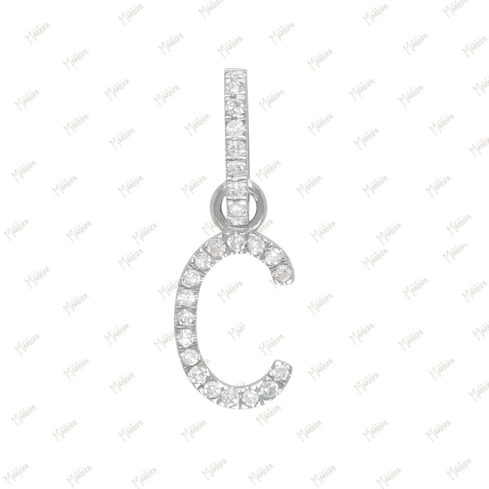 Diamond Initial Letter A Pendant with Clicker Lock 8.90x10mm, Lock 6x9mm