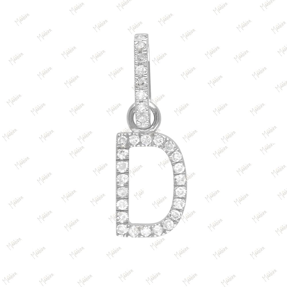 Diamond Initial Letter A Pendant with Clicker Lock 8.90x10mm, Lock 6x9mm