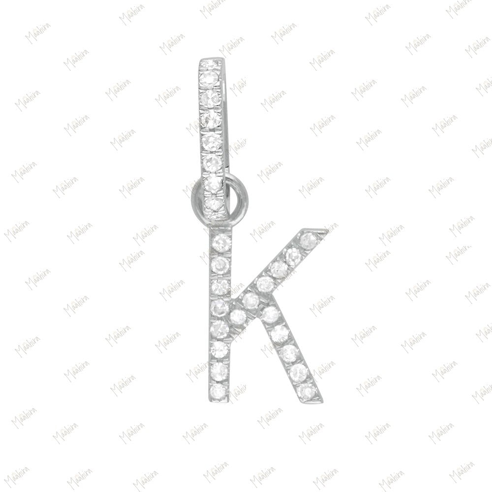 Diamond Initial Letter A Pendant with Clicker Lock 8.90x10mm, Lock 6x9mm