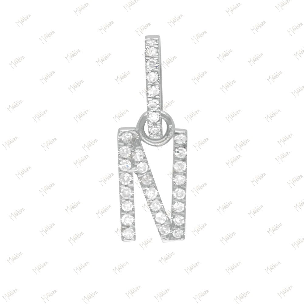 Diamond Initial Letter A Pendant with Clicker Lock 8.90x10mm, Lock 6x9mm