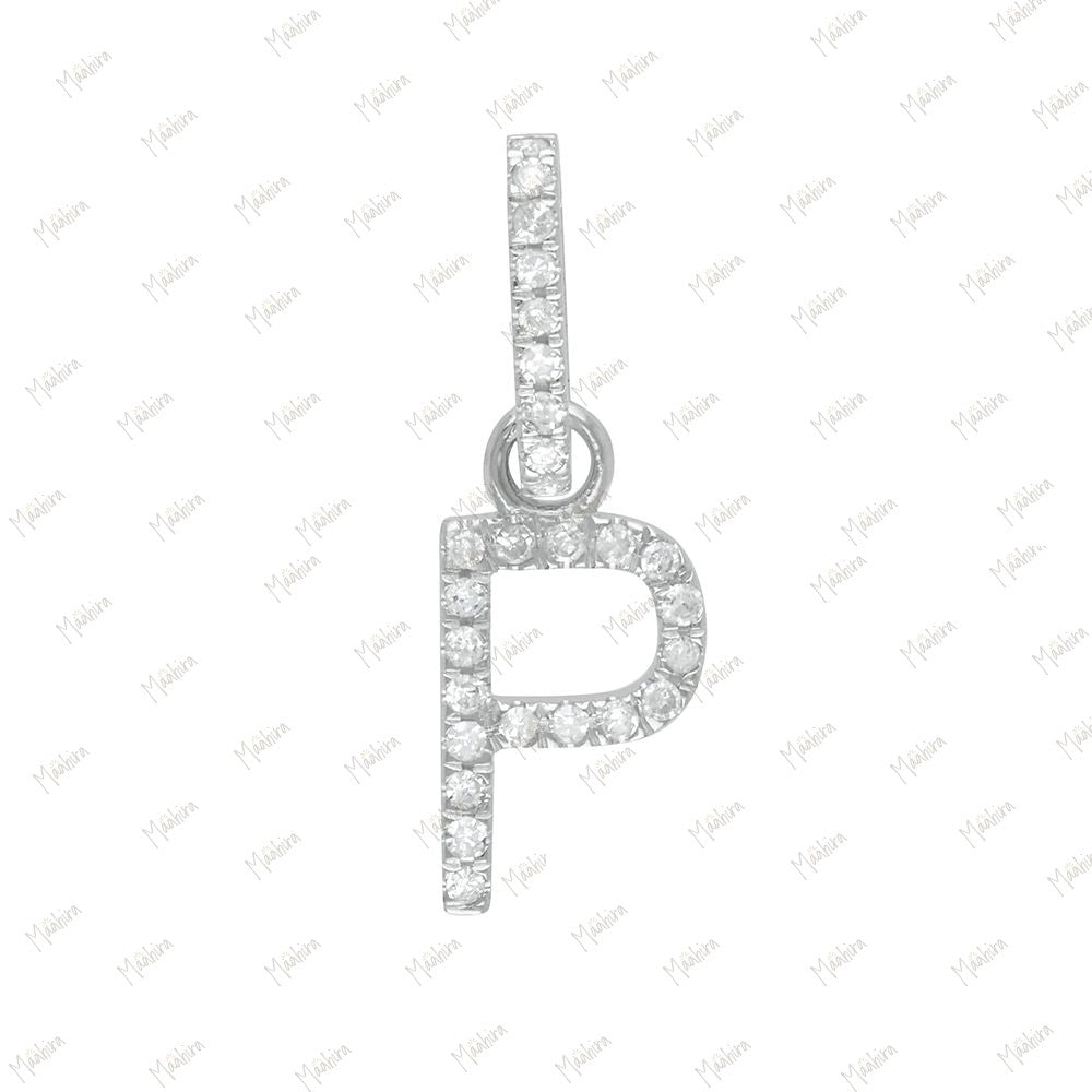 Diamond Initial Letter A Pendant with Clicker Lock 8.90x10mm, Lock 6x9mm