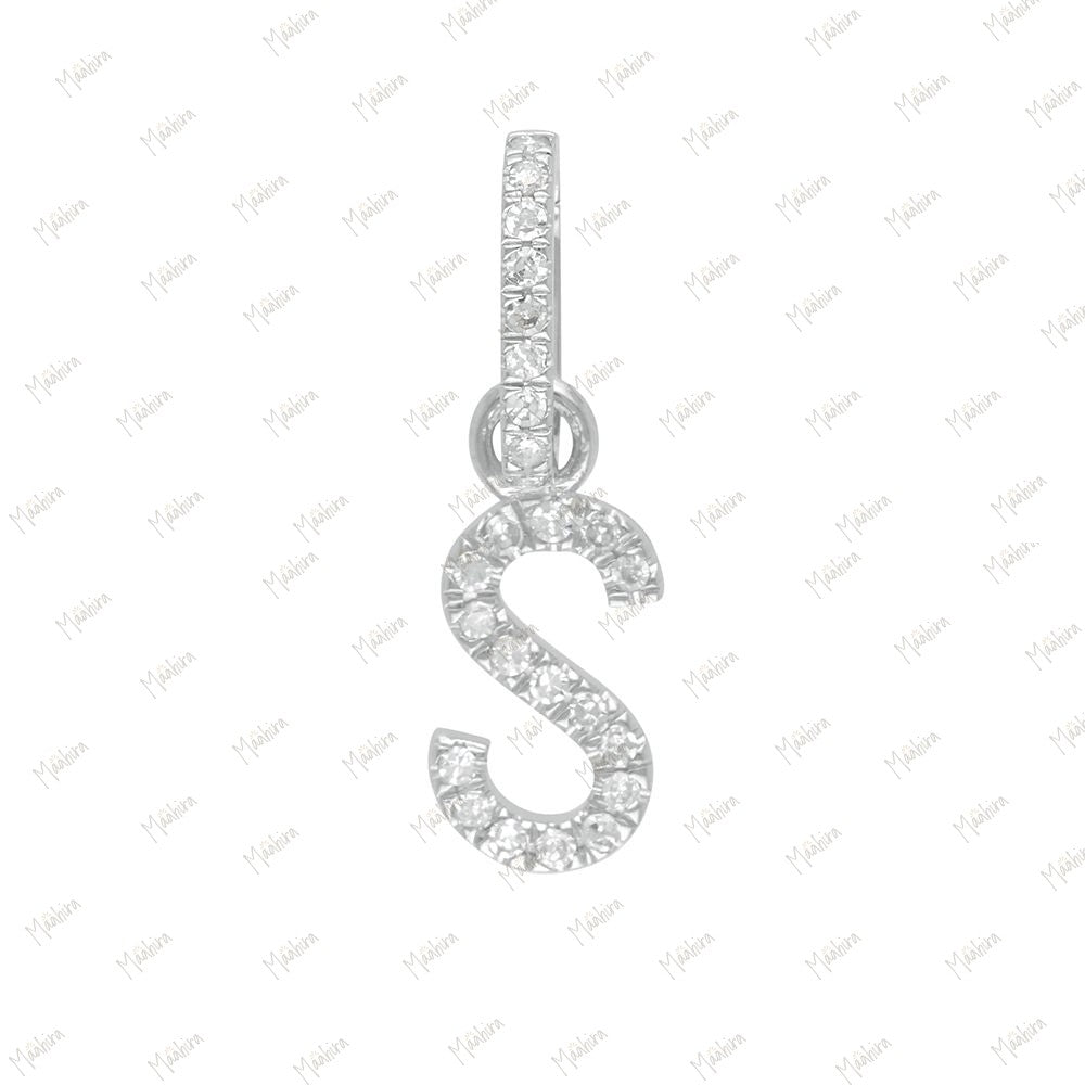 Diamond Initial Letter A Pendant with Clicker Lock 8.90x10mm, Lock 6x9mm