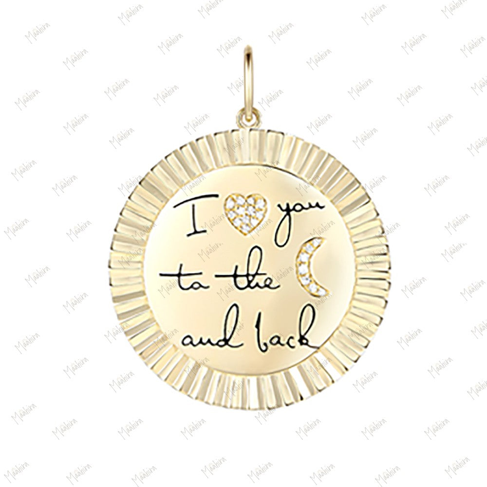 Diamond I Love You to the Moon & Back Pendant 28.5mm