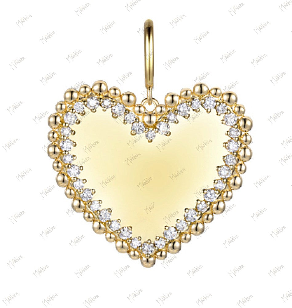 Diamond Heart Pendant 28x23mm