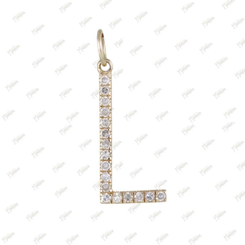Diamond B/D/K/L/M/R/S/T Initial Charm Pendant – 15mm