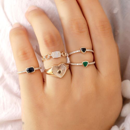 Trillion Blue Sapphire Ring in US 9