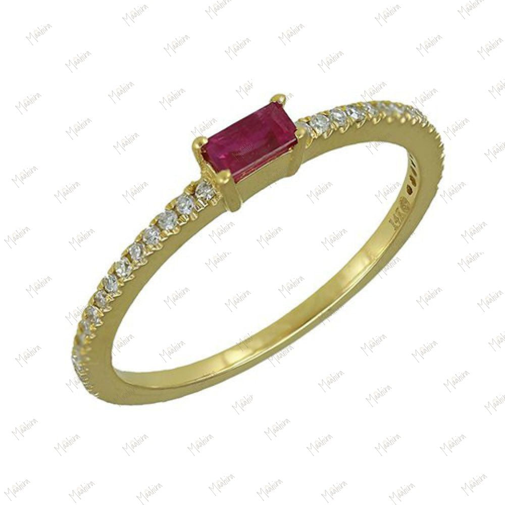 Diamond & Blue Sapphire Band in US Size 6