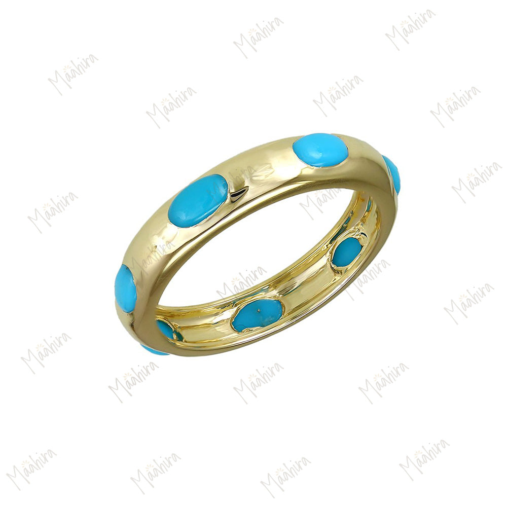 Turquoise Band Ring in US Size 6