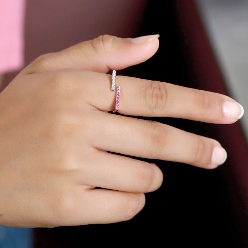Diamond & Blue Sapphire Ring - 7