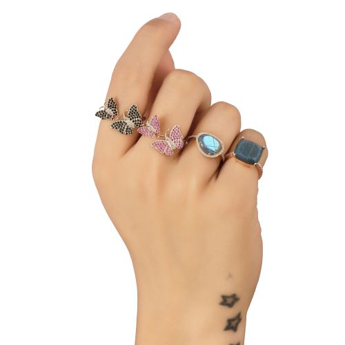 Pink Sapphire Butterfly Ring-6