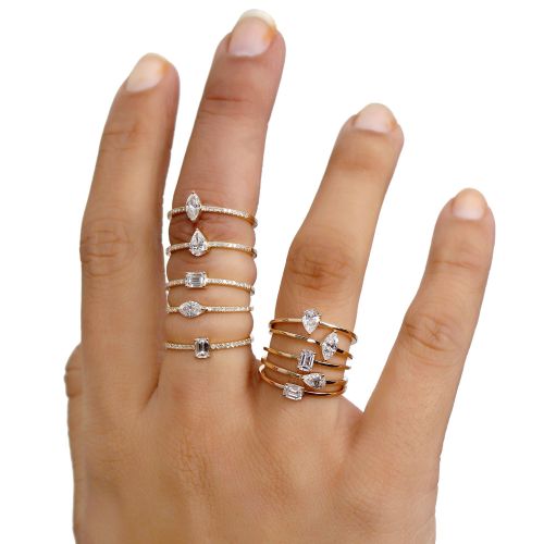 Pear Solitaire Gold Ring
