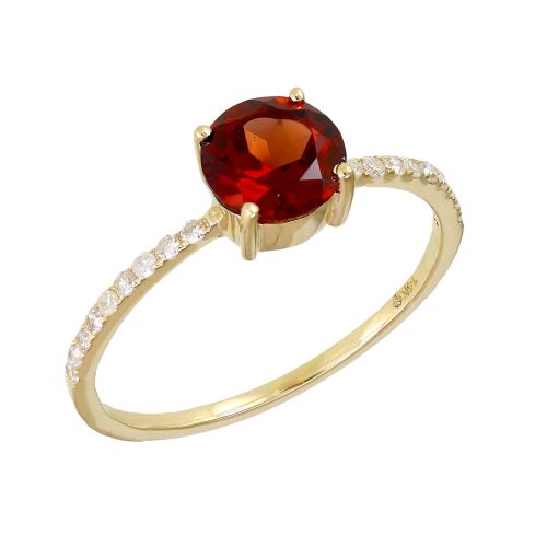 Red Garnet Ring 6mm  in US 6