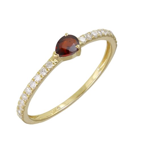 Diamond Red Garnet Ring in size 7