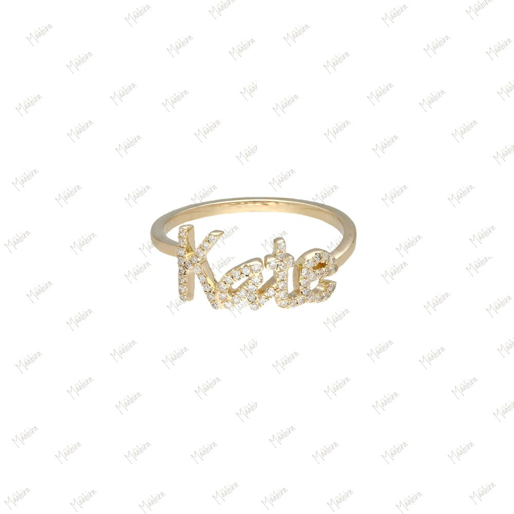 Diamond Kate Name Ring in US size -7