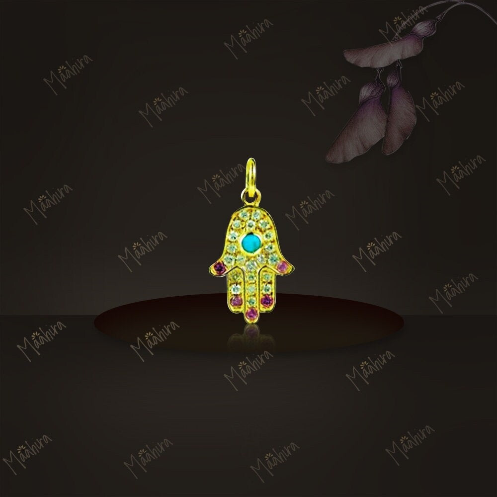Diamond Hamza charm