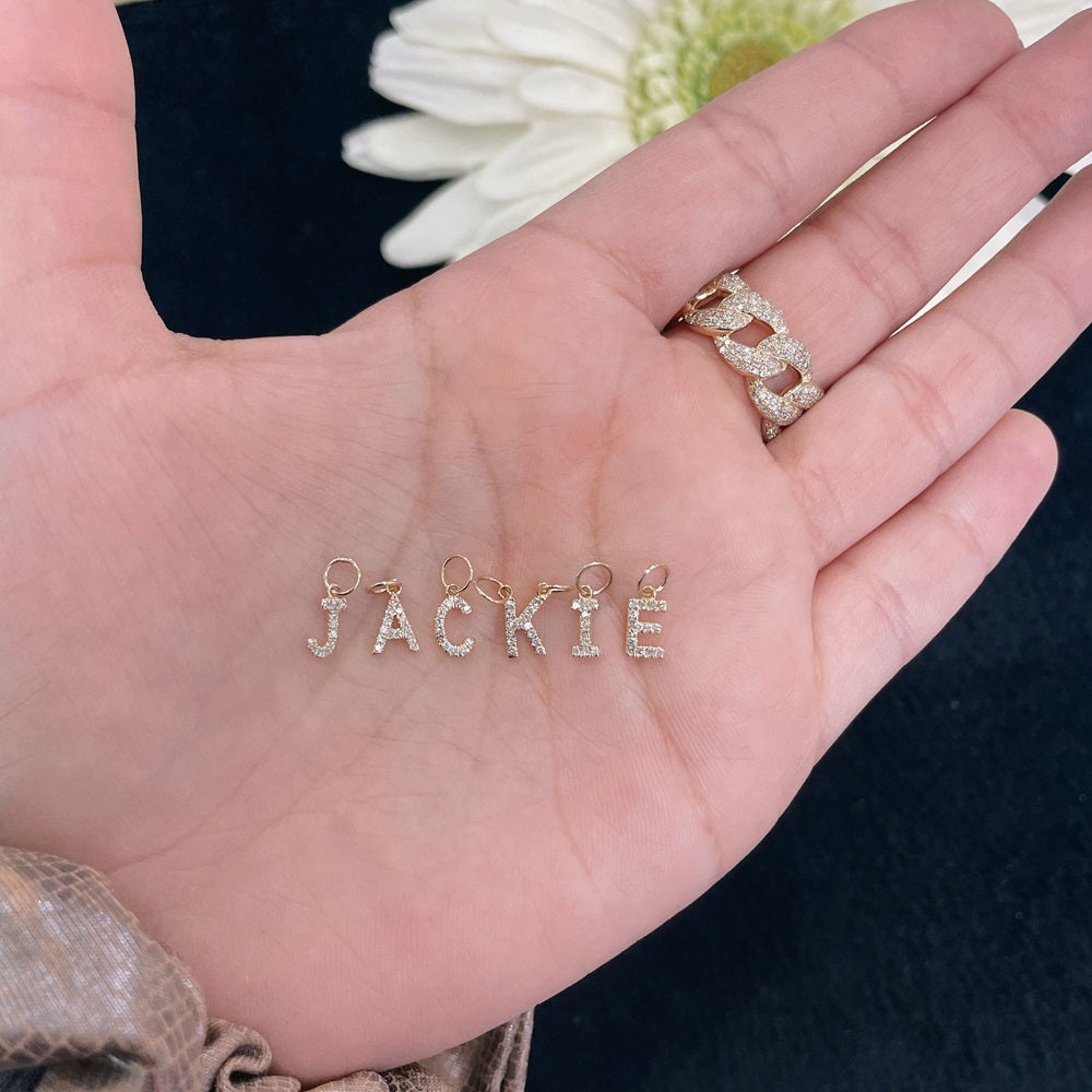 "J" Diamond Charm