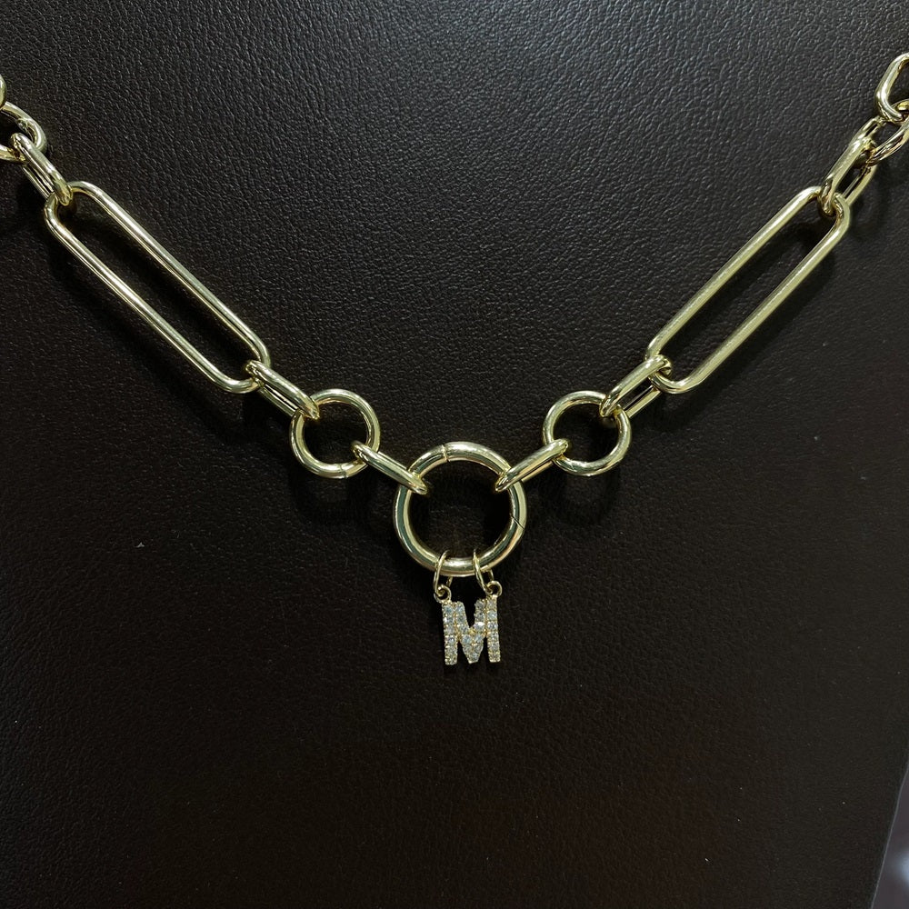 "M" Diamond Charm