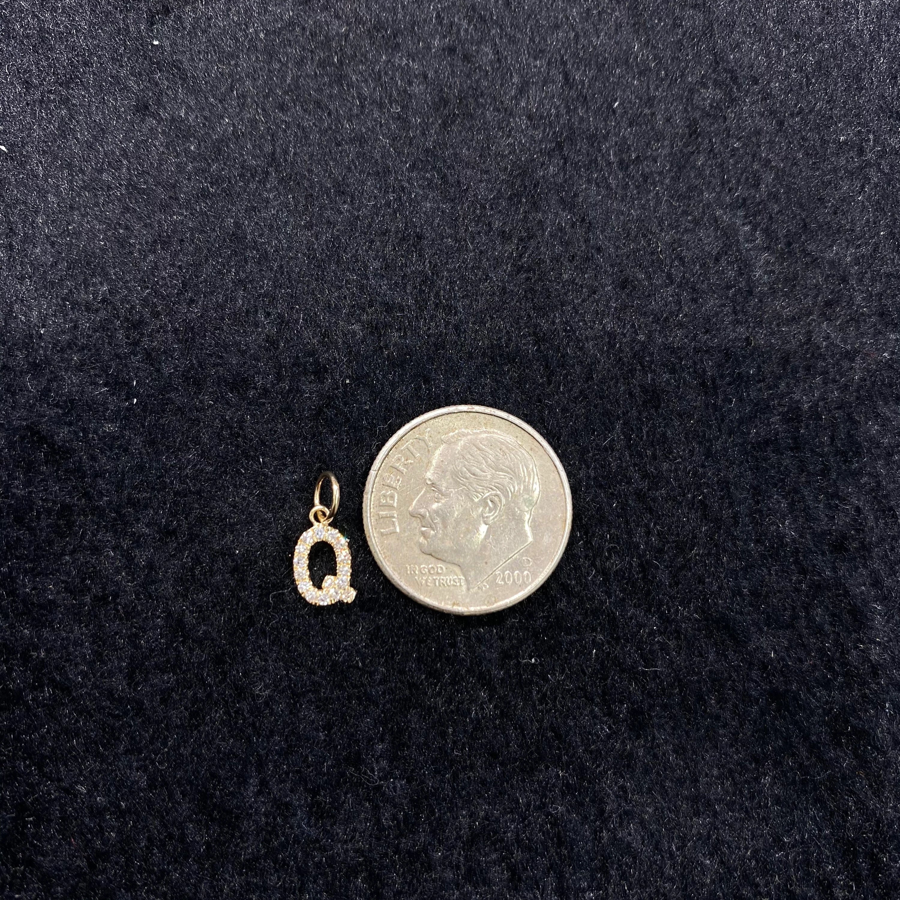 "Q" Diamond Charm