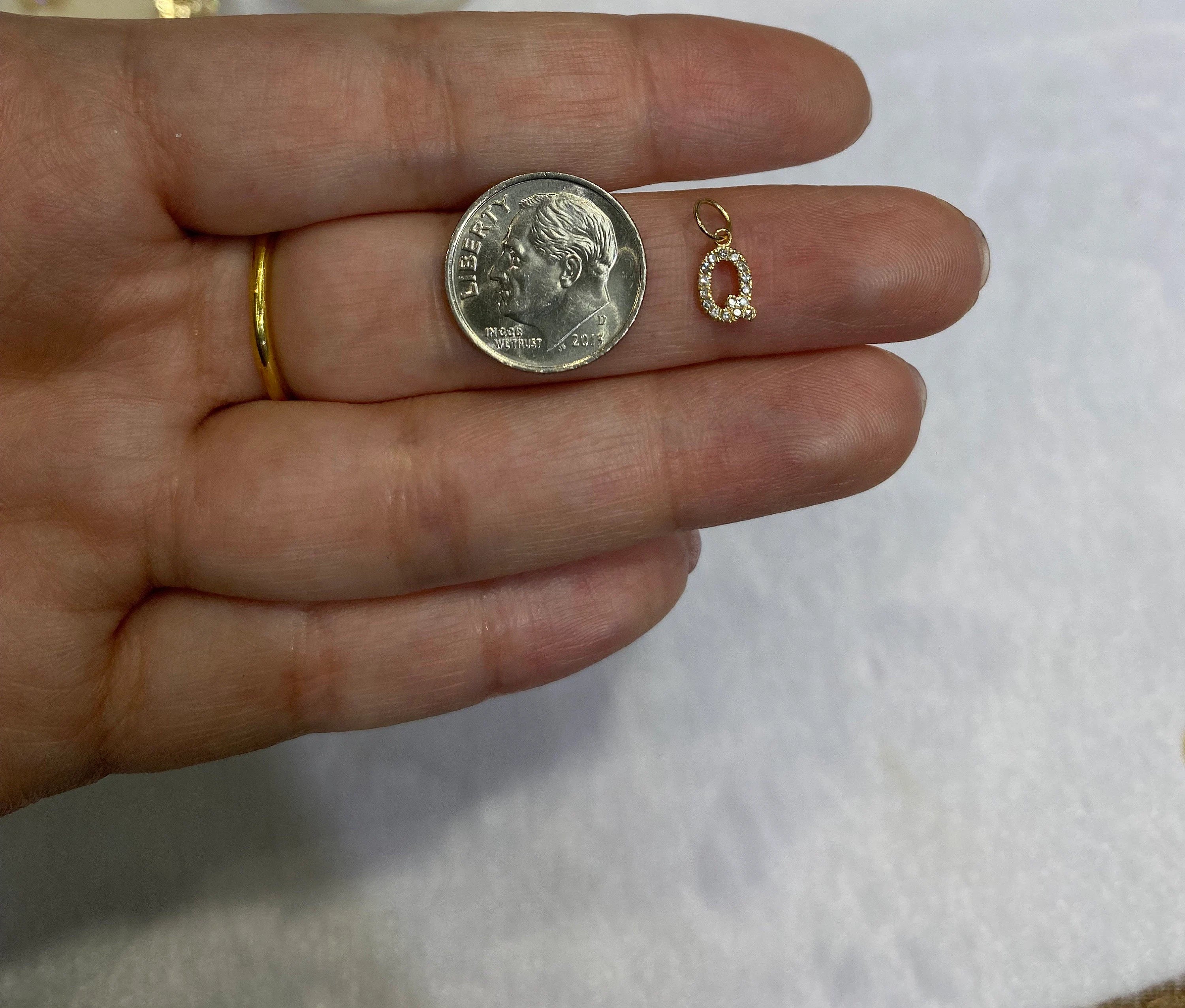"Q" Diamond Charm