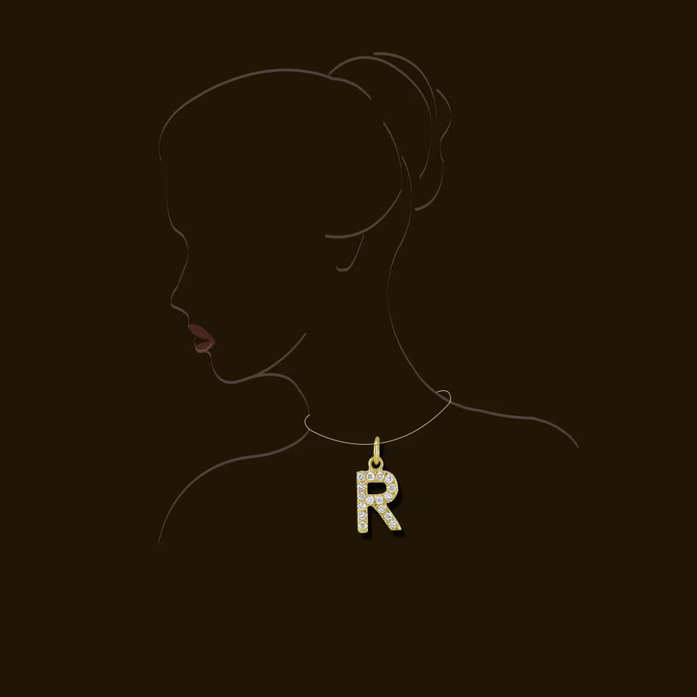 "R" Diamond Charm