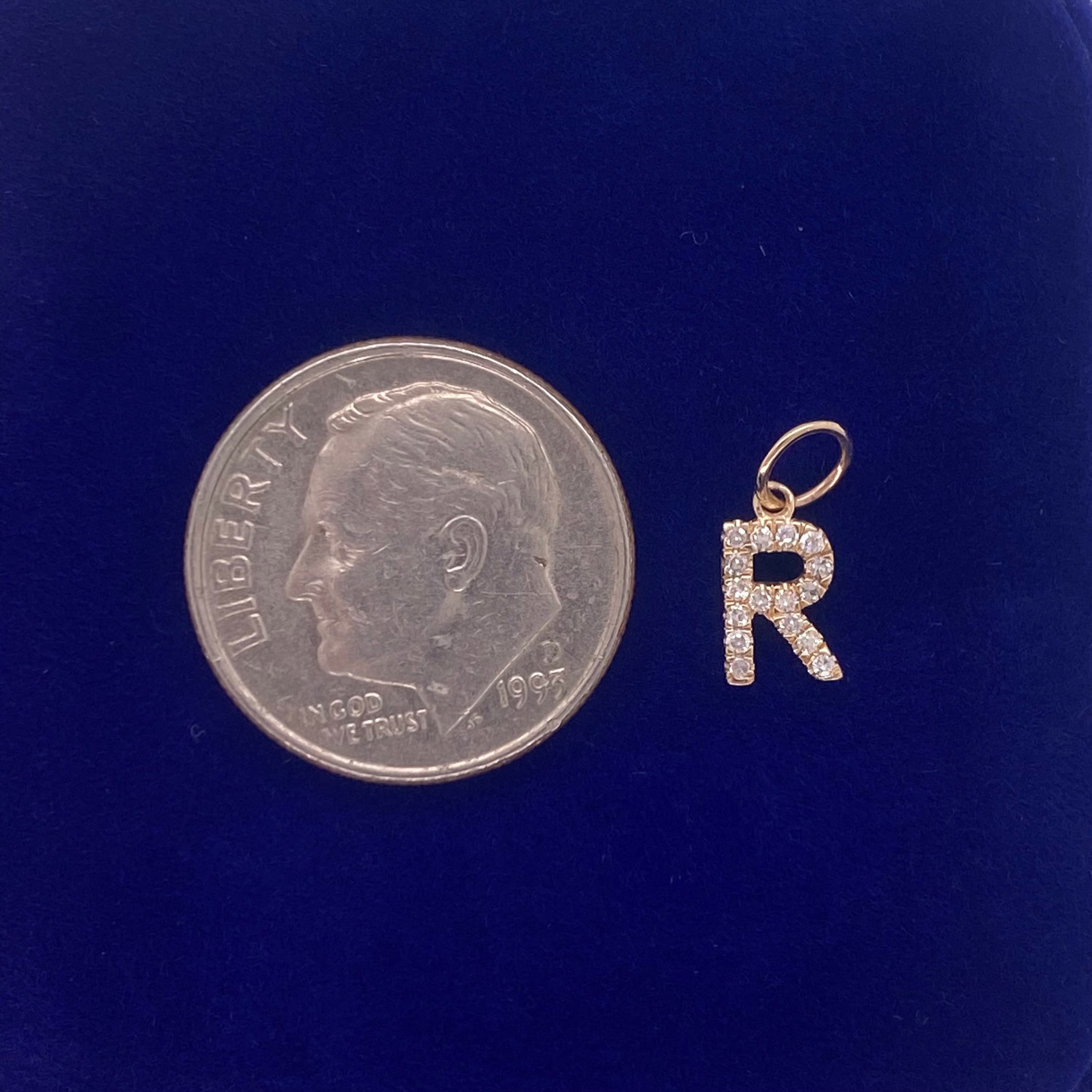 "R" Diamond Charm