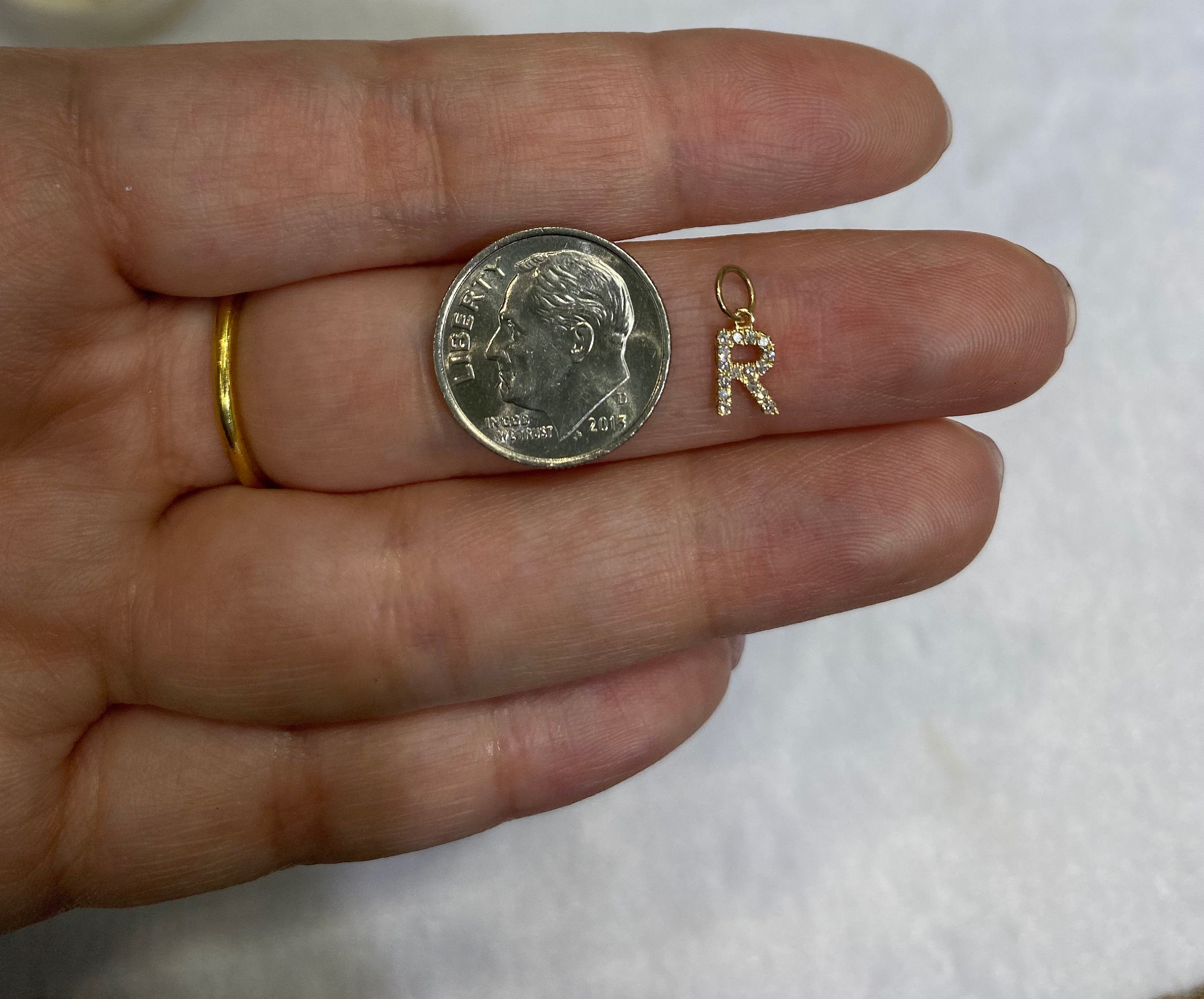 "R" Diamond Charm