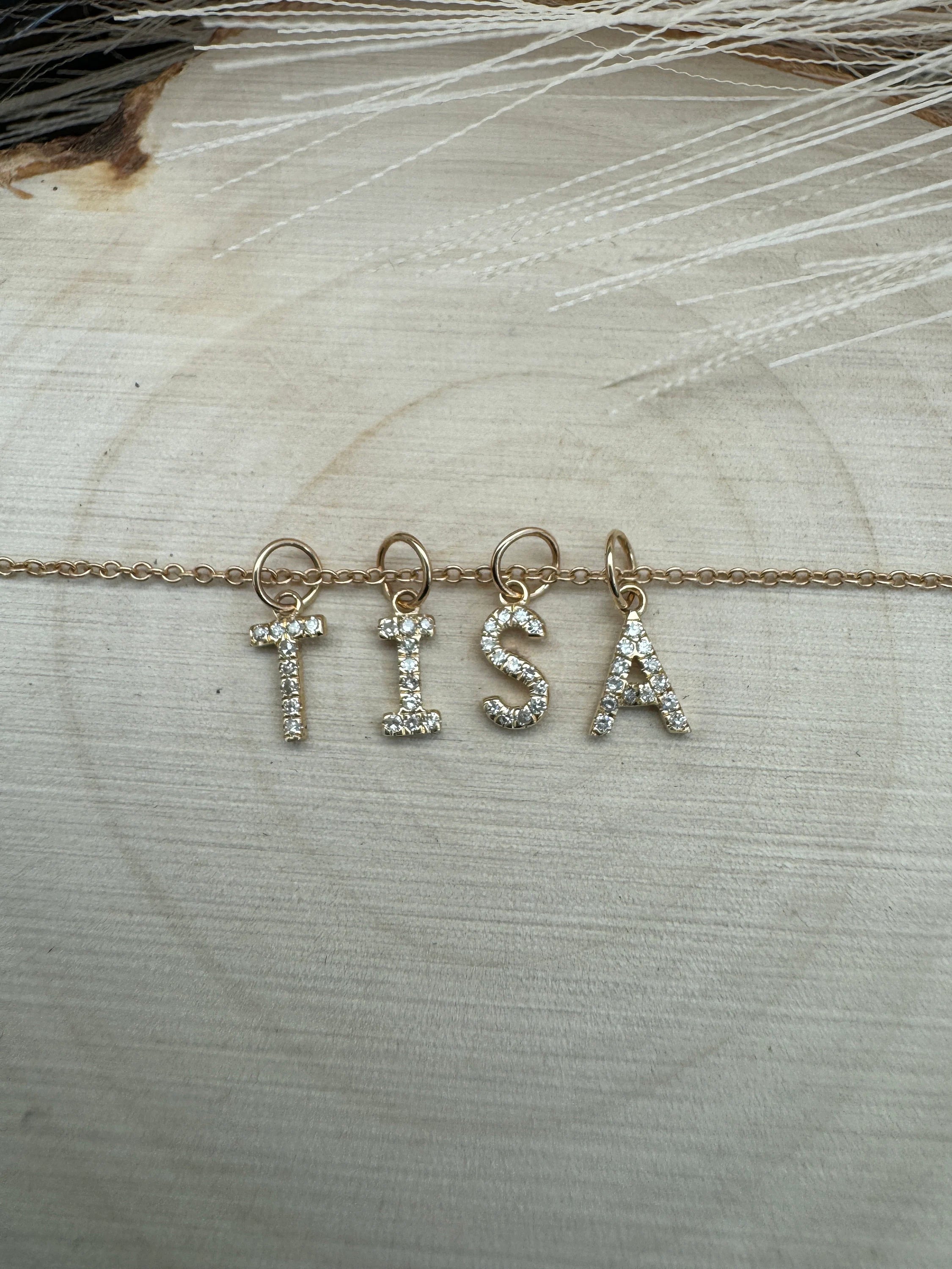 "T" Diamond Charm