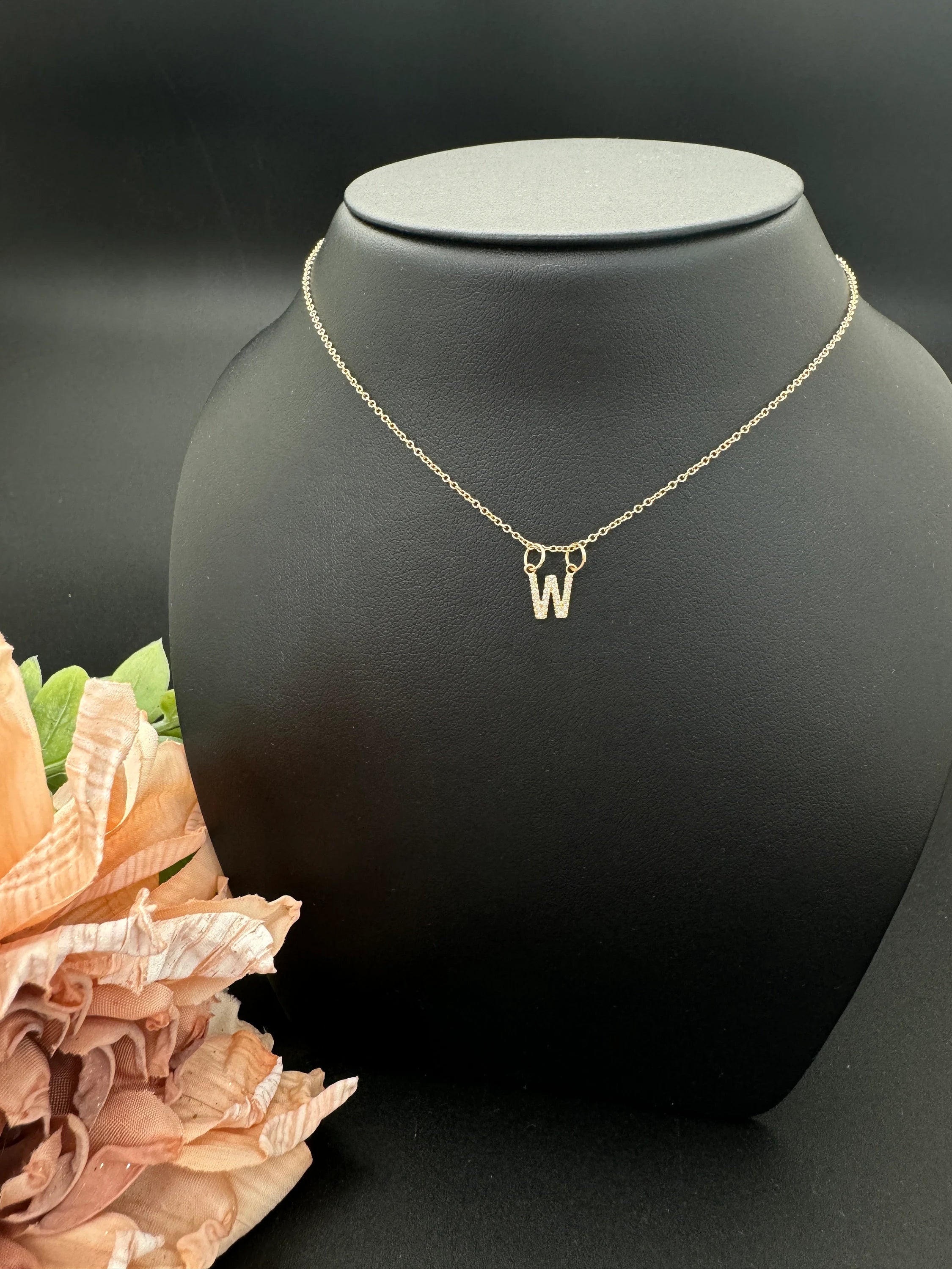 "W" Diamond Charm