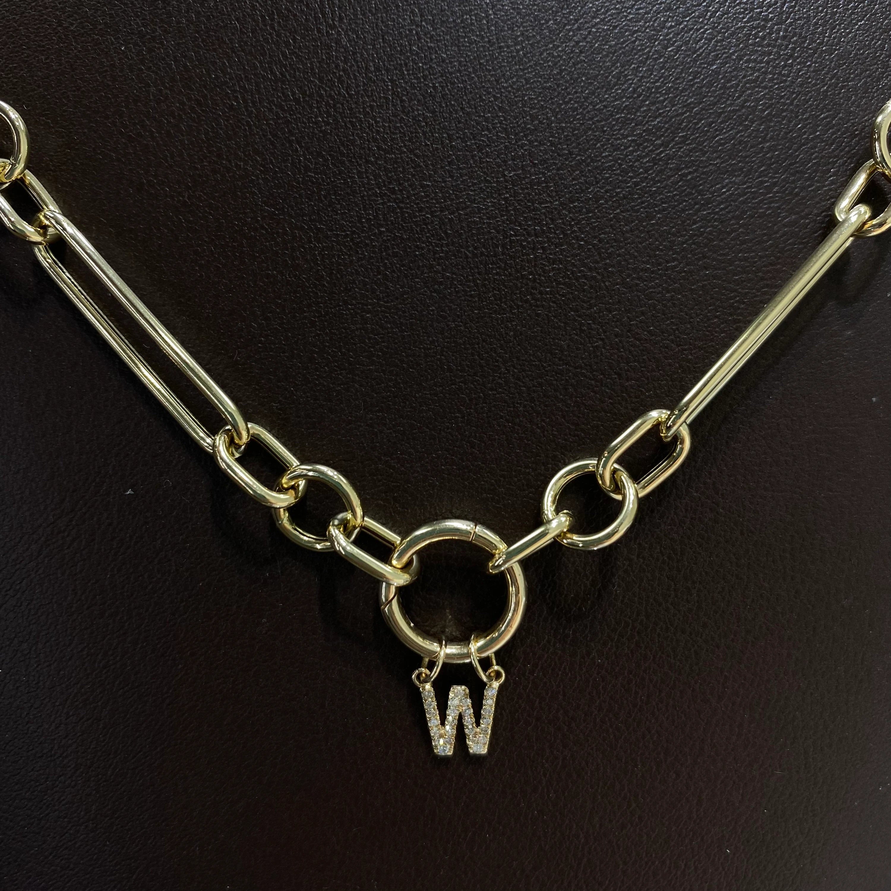 "W" Diamond Charm