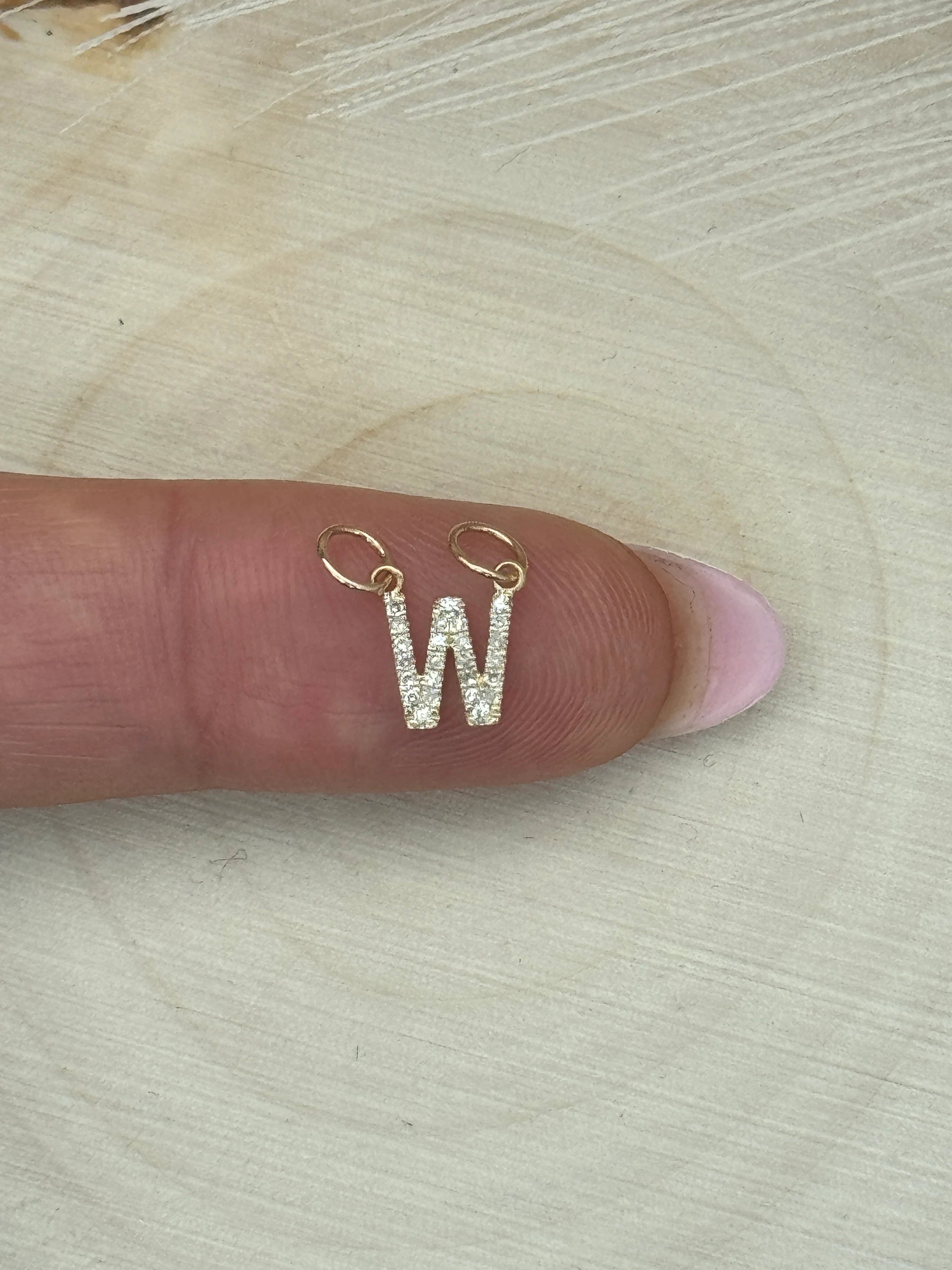 "W" Diamond Charm
