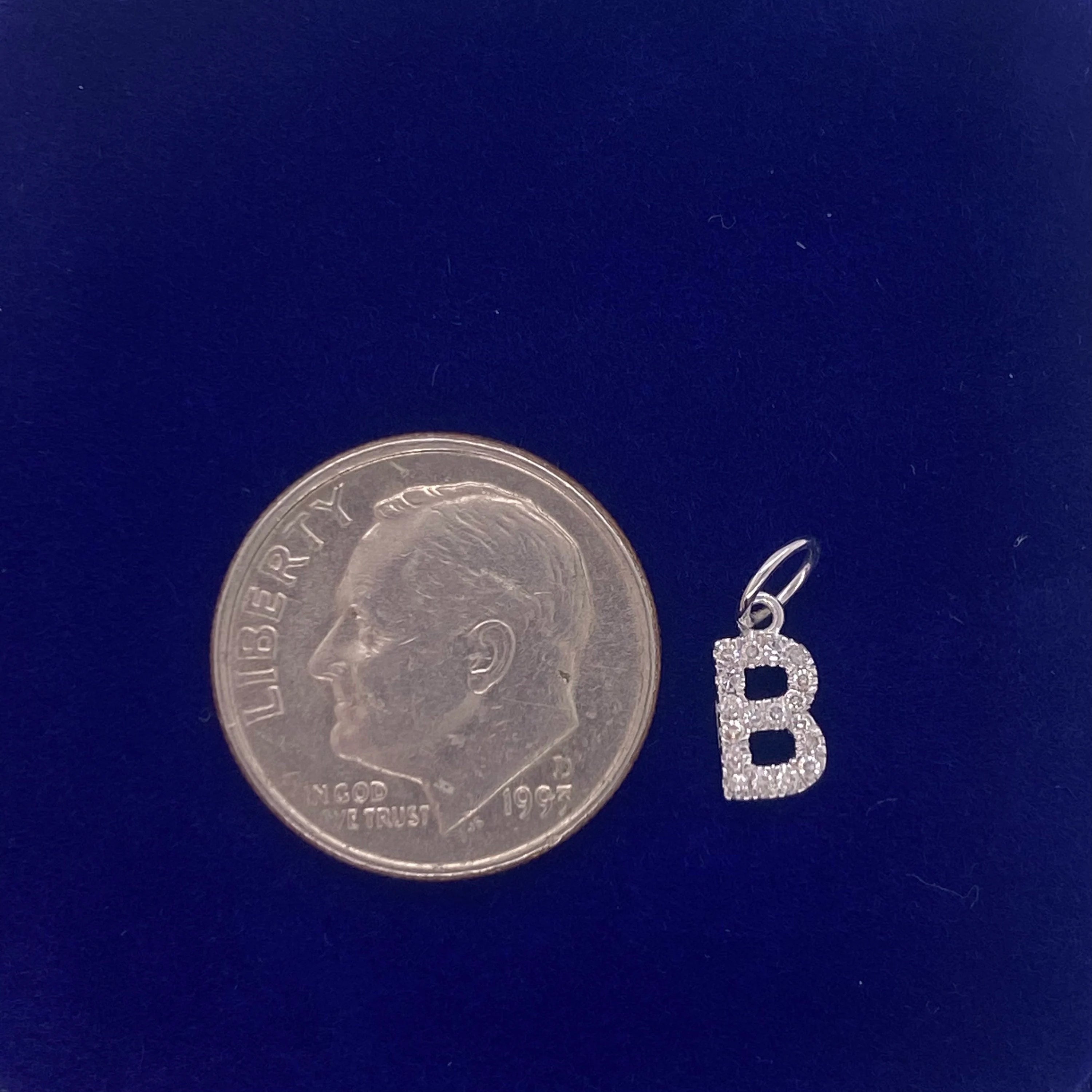 "B" Diamond Charm