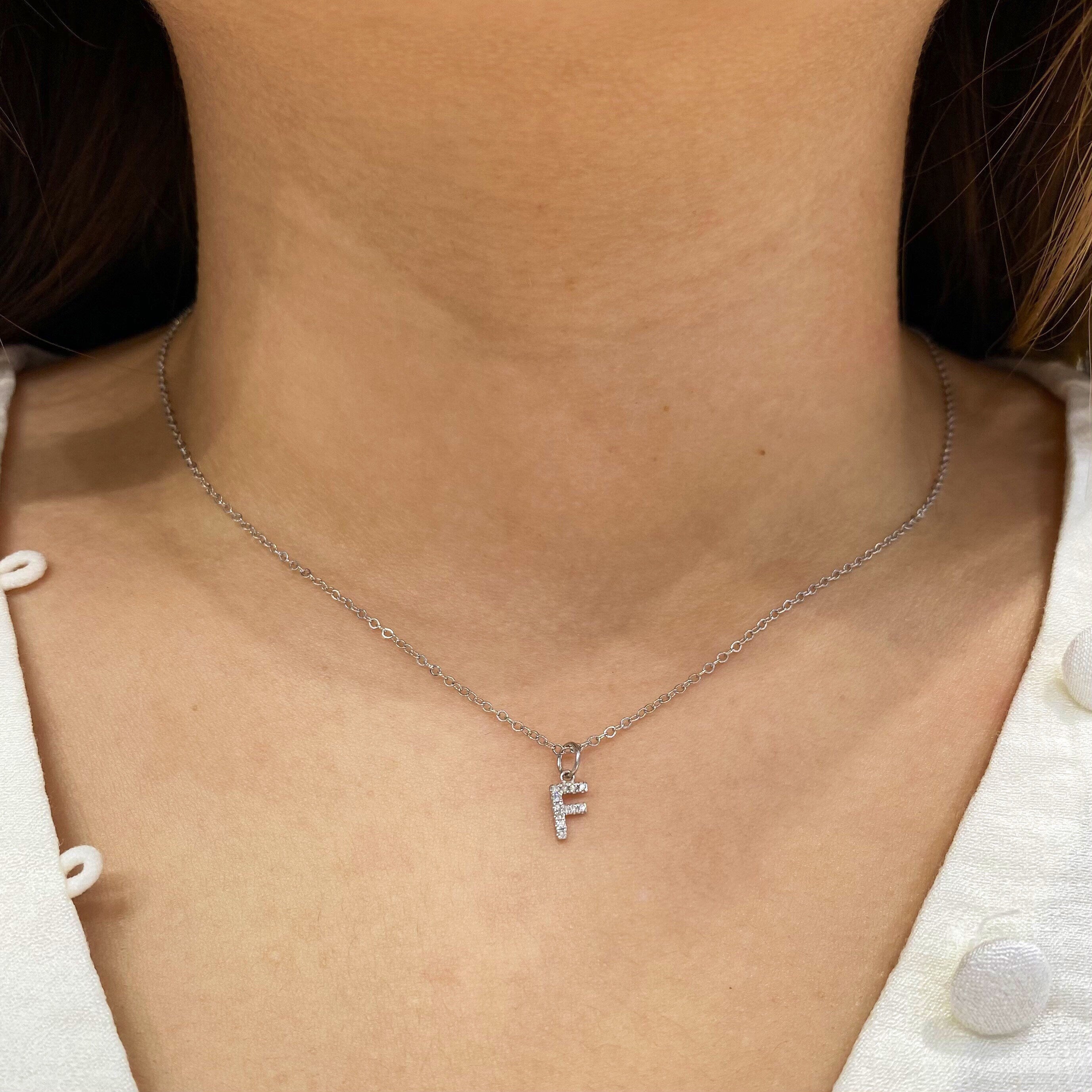 "F" Diamond Charm