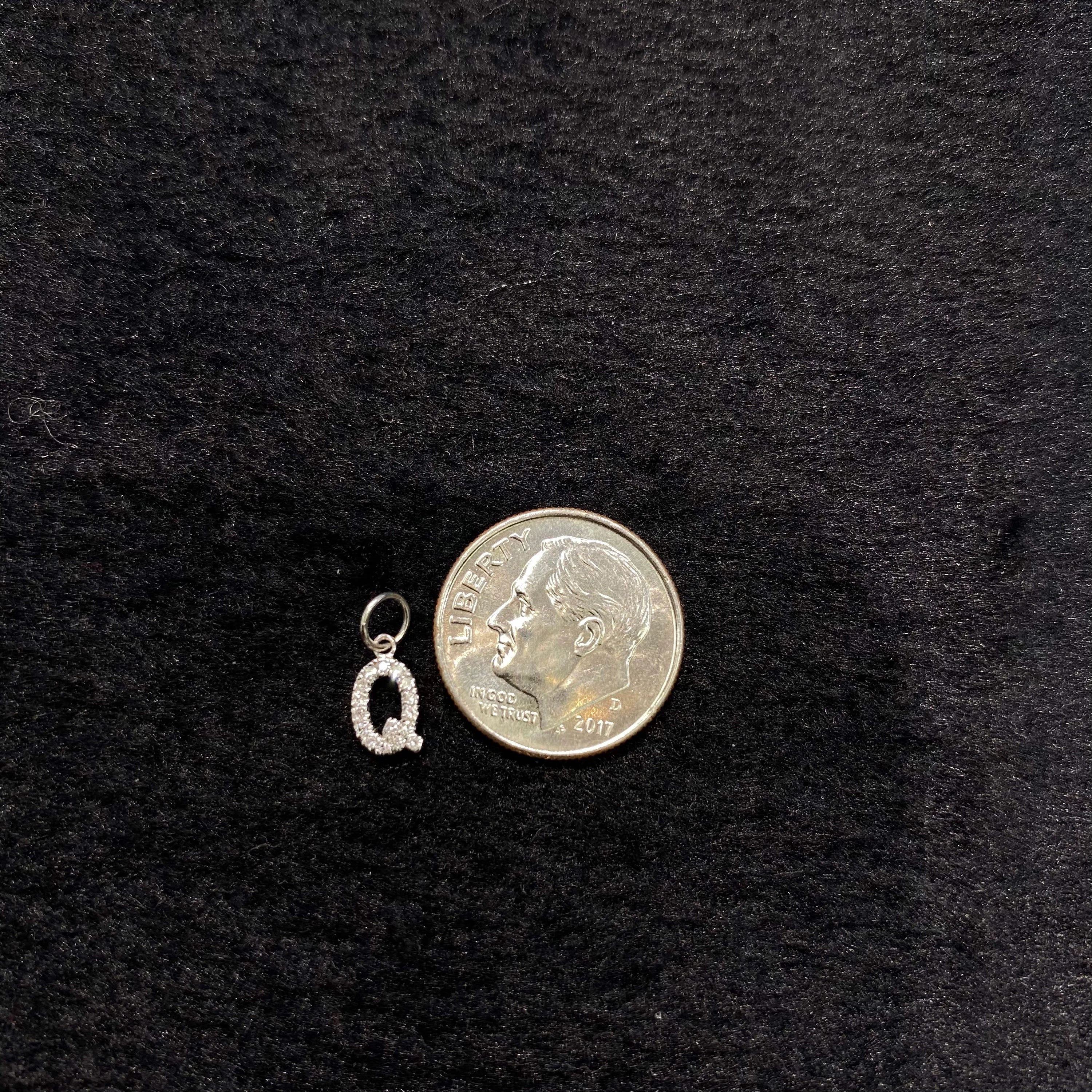 "Q" Diamond Charm