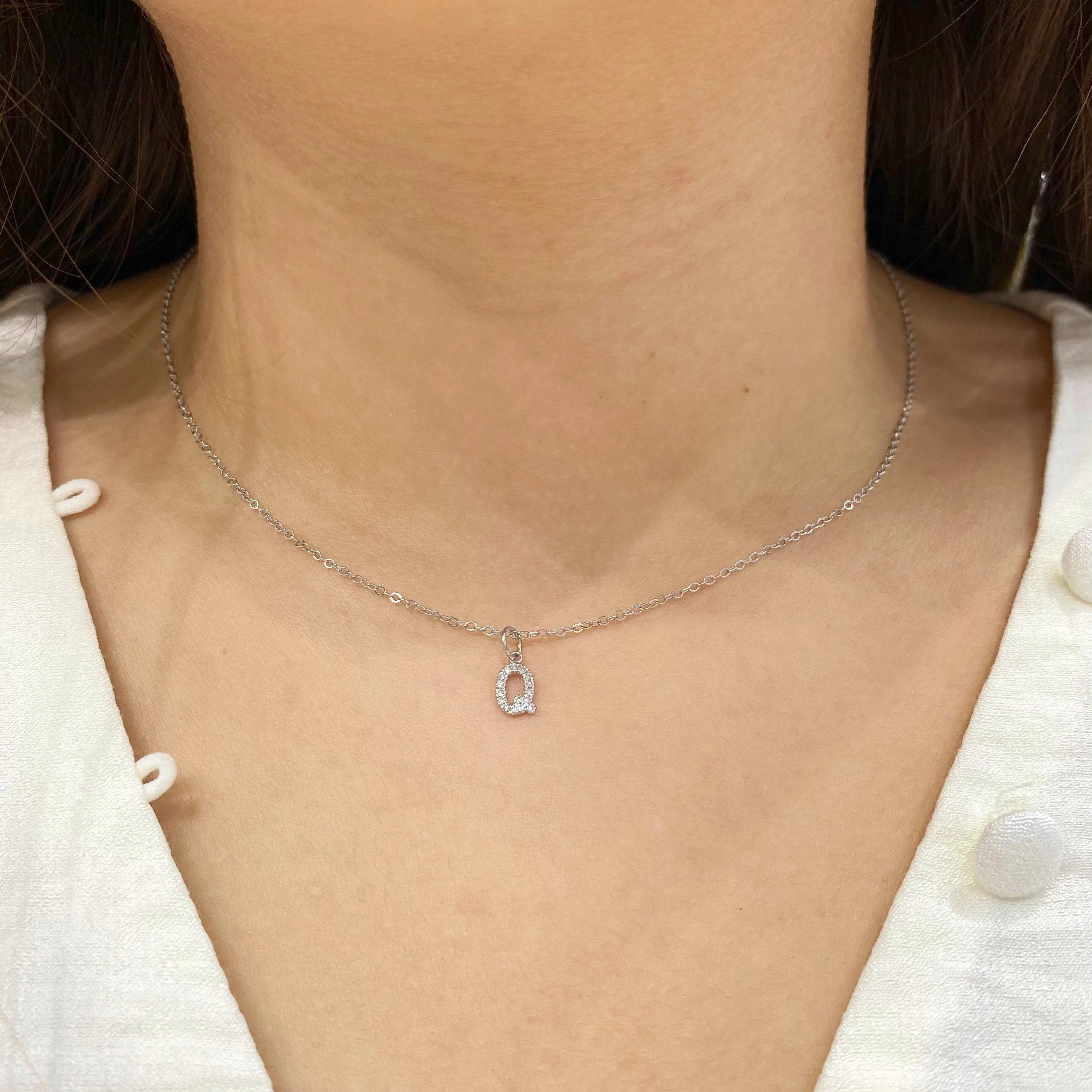 "Q" Diamond Charm