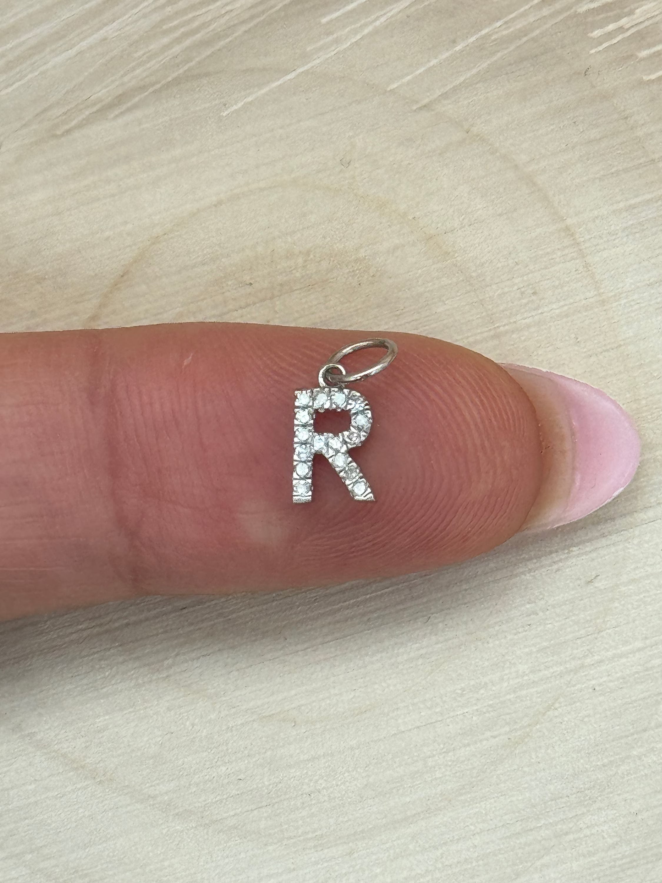 "R" Diamond Charm